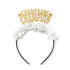 Champagne Champion <br> Party Crown (White/Gold)